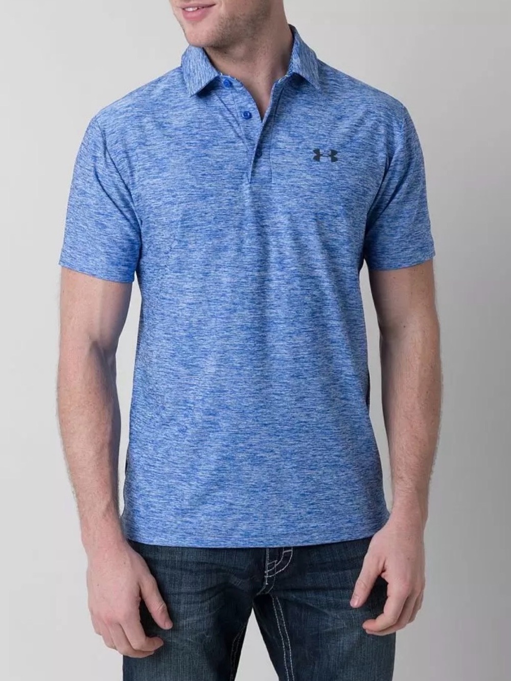Under Armour Men’s Ultra Blue Playoff Polo Loose Fit HeatGear Size Large